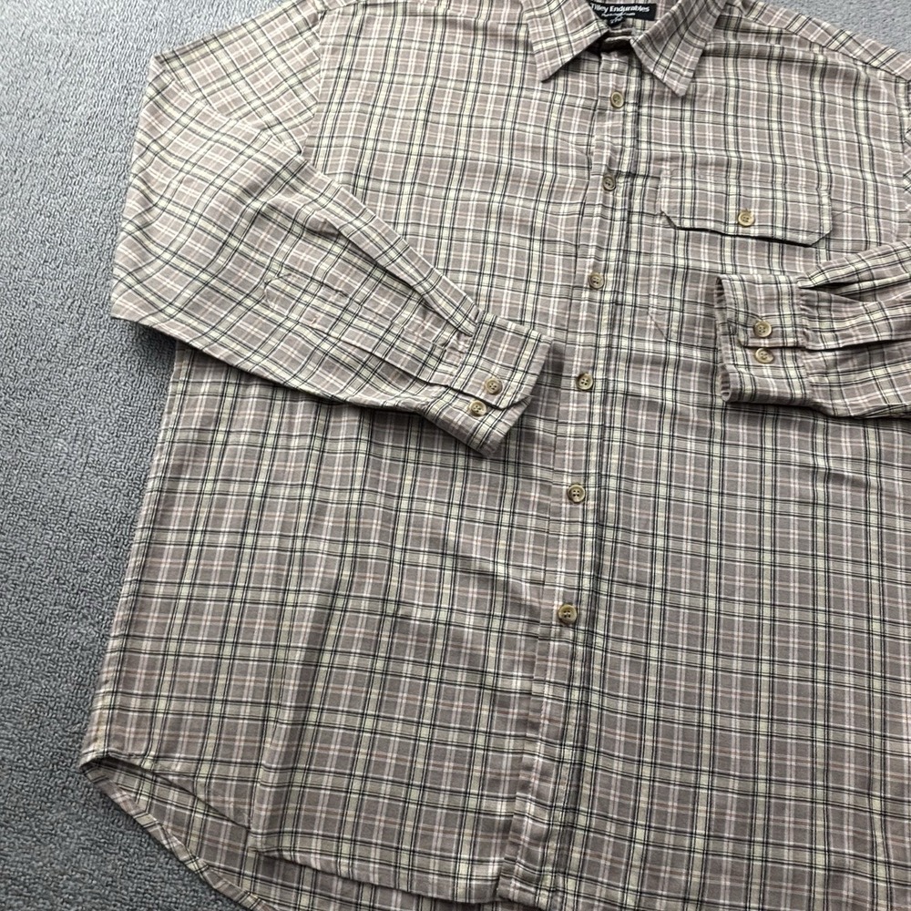Tilley Endurables Shirt Adult Large Check Button Up Long Sleeve Casual Men's - Picture 7 of 15